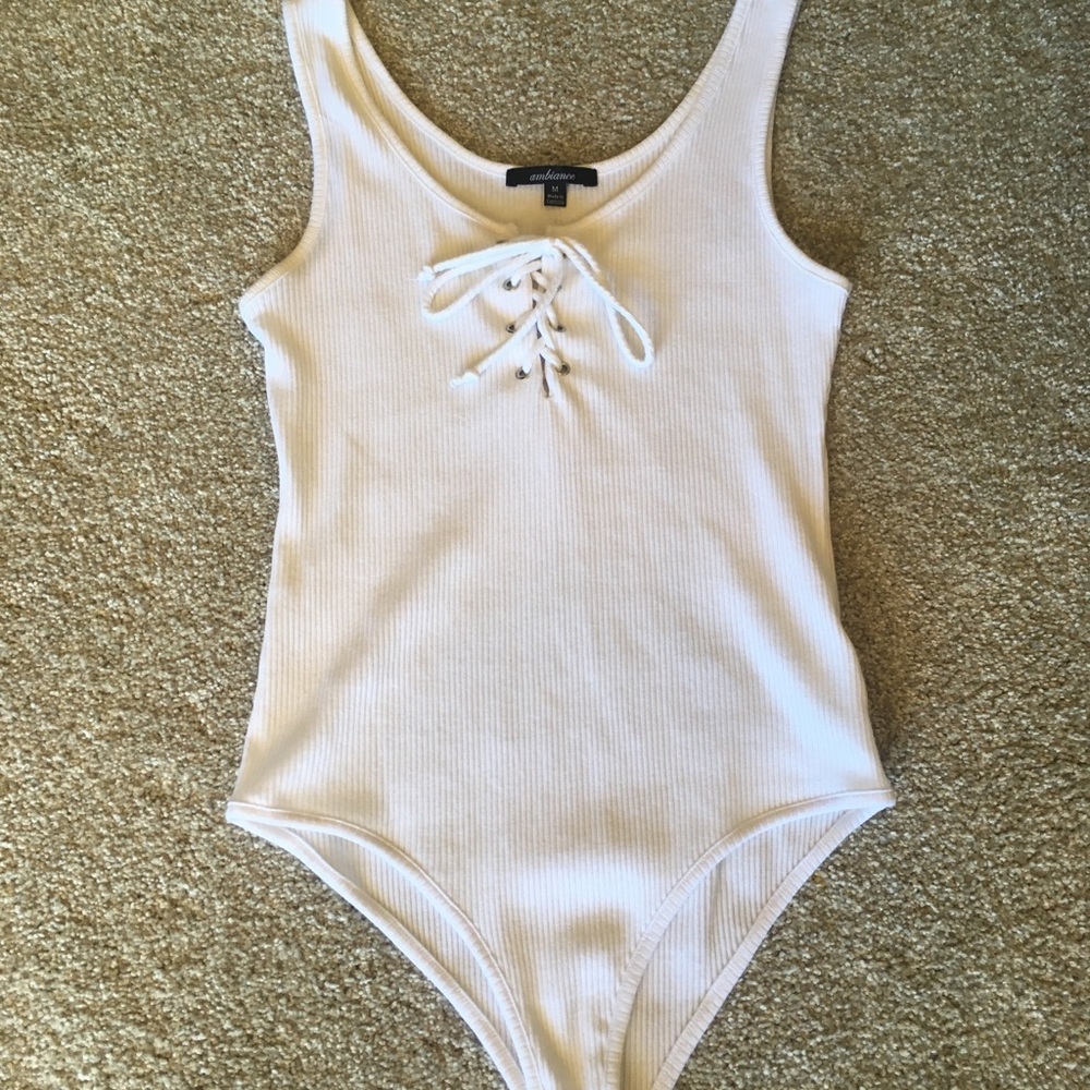 White Ribbed Bodysuit